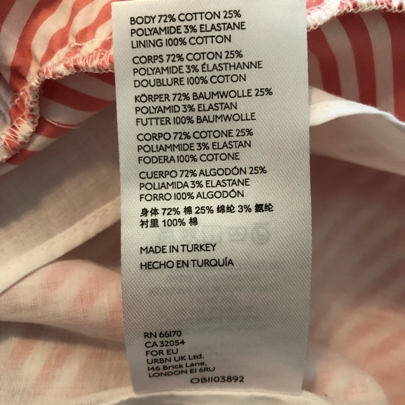 HP! Anthropologie Pink Stripped Ruffled Midi Skirt NWT Women’s Size Small - Picture 7 of 9